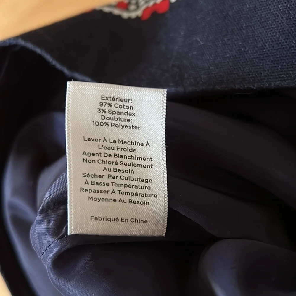 Talbots red, white and navy blue print pencil skirt. Paisley. - Picture 9 of 9